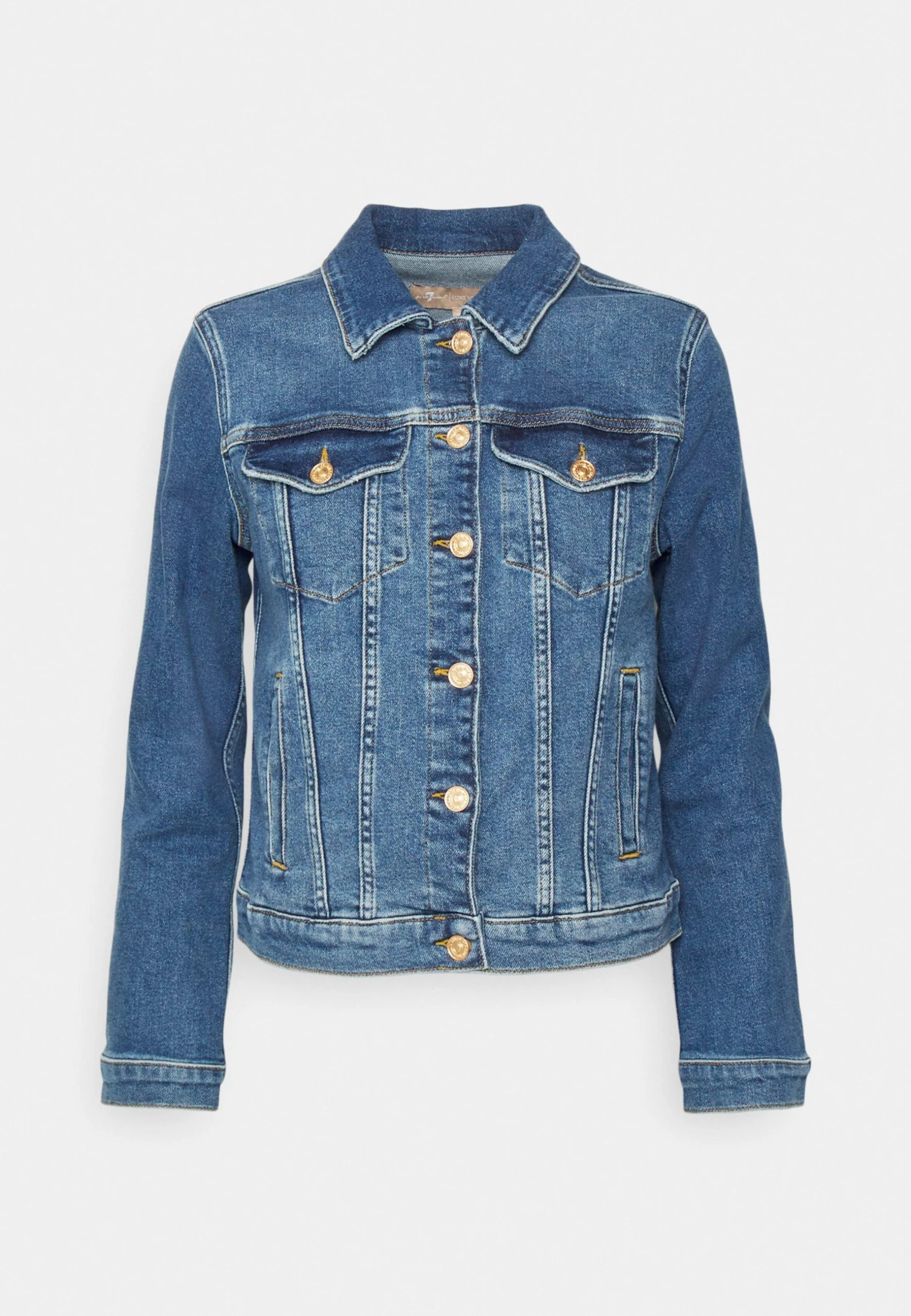 7 For All Mankind Modern Trucker Giacca Di JeansDark Blue Donna Giacche E Blazer 7F121G02L-K11 9 7 For All Mankind Modern Trucker Giacca Di JeansDark Blue Donna Giacche E Blazer 7F121G02L-K11 - immagine 7