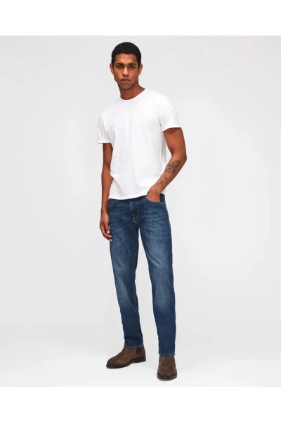 7 For All Mankind Straight Jeans Di Denim Lavati Usati A Metà Snimyy Blue 4 7 For All Mankind Straight Jeans Di Denim Lavati Usati A Metà Snimyy Blue - immagine 2