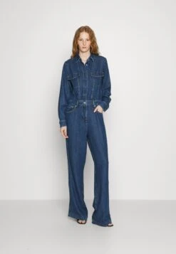 7 For All Mankind Luxe BluenoteTuta JumpsuitMid Blue Donna Tute Jumpsuit 7F121T00J-K11