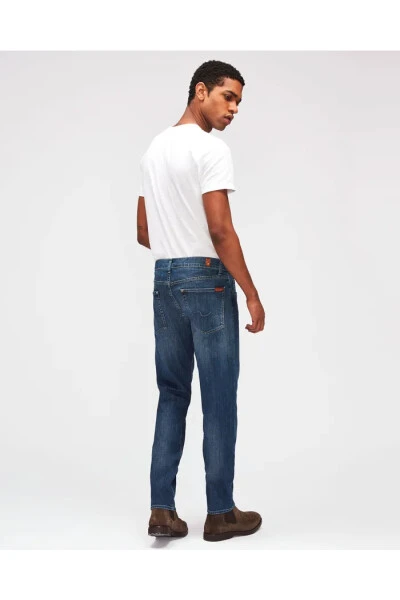 7 For All Mankind Straight Jeans Di Denim Lavati Usati A Metà Snimyy Blue 6 7 For All Mankind Straight Jeans Di Denim Lavati Usati A Metà Snimyy Blue - immagine 4