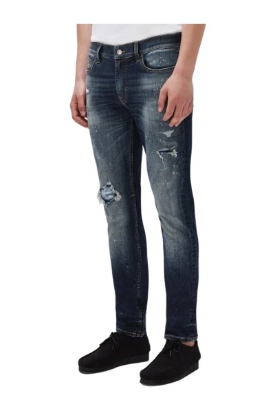 7 For All Mankind Slim Fit Allungamento Affusolato Slimmio Tek Downtown Indigo Dark Blue Blue 5 7 For All Mankind Slim Fit Allungamento Affusolato Slimmio Tek Downtown Indigo Dark Blue Blue - immagine 3