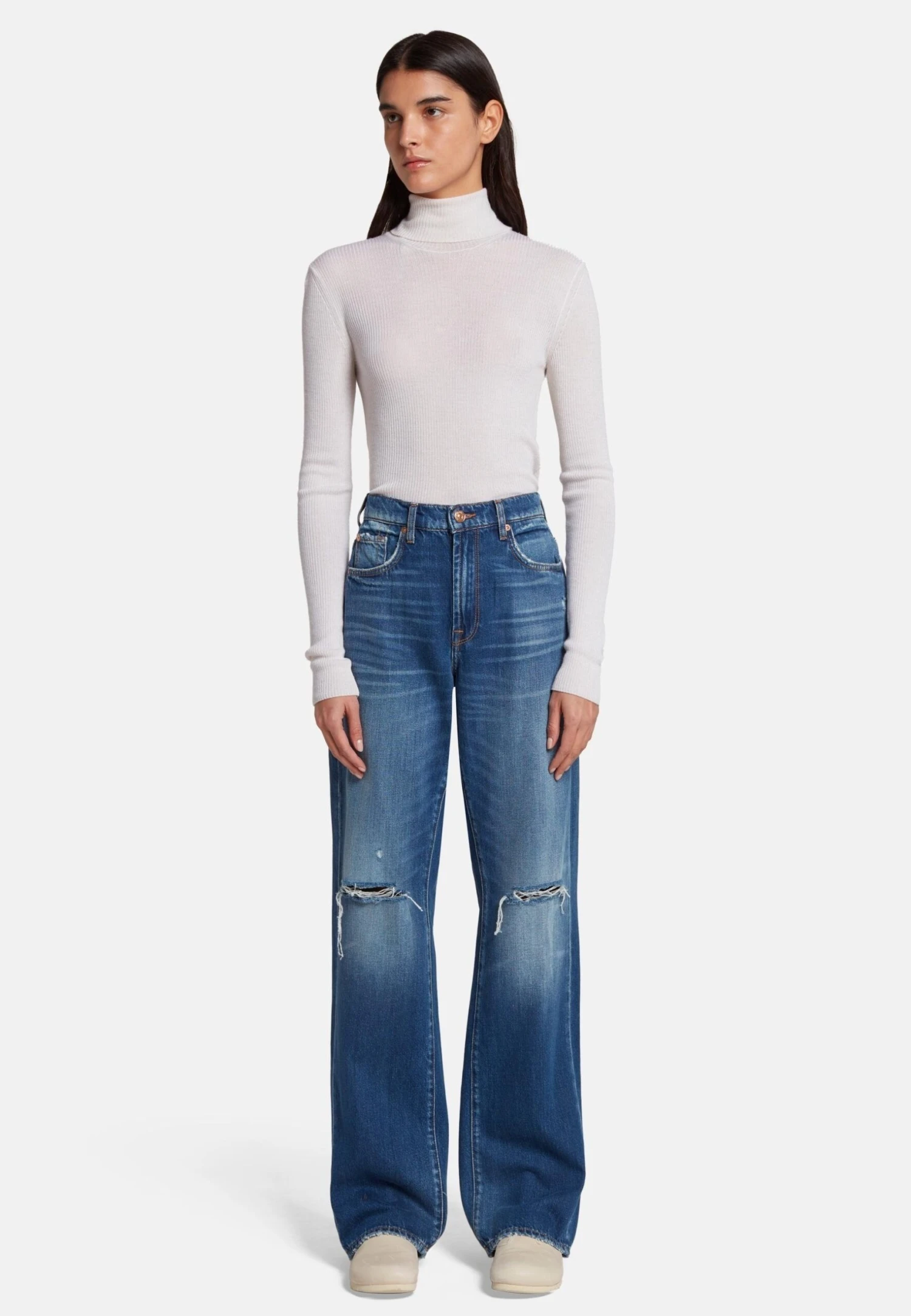 7 For All Mankind Tess Jeans A ZampaDark Blue Donna Jeans 7F121N110-K11 4 7 For All Mankind Tess Jeans A ZampaDark Blue Donna Jeans 7F121N110-K11 - immagine 2