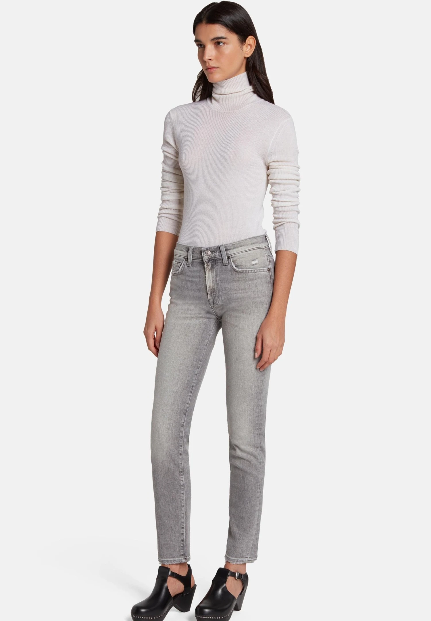 7 For All Mankind Roxanne Luxe Vintage ImprintJeans Skinny FitGrey Donna Jeans 7F121N0YU-C11 4 7 For All Mankind Roxanne Luxe Vintage ImprintJeans Skinny FitGrey Donna Jeans 7F121N0YU-C11 - immagine 2