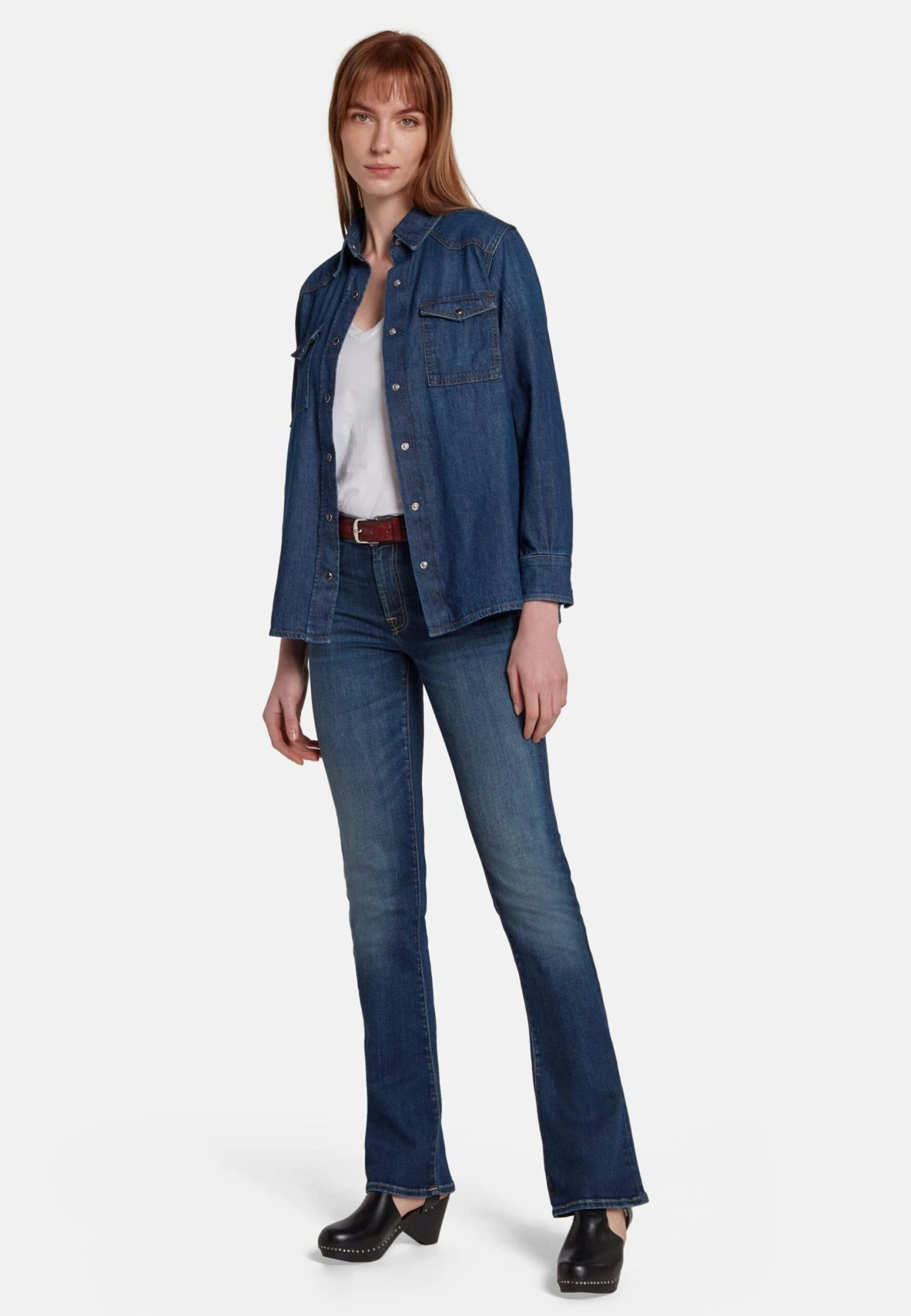 7 For All Mankind Emilia CamiciaMid Blue Donna Camicie E Bluse 7F121E01M-K11 4 7 For All Mankind Emilia CamiciaMid Blue Donna Camicie E Bluse 7F121E01M-K11 - immagine 2