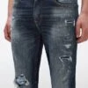 7 For All Mankind Slim Fit Allungamento Affusolato Slimmio Tek Downtown Indigo Dark Blue Blue