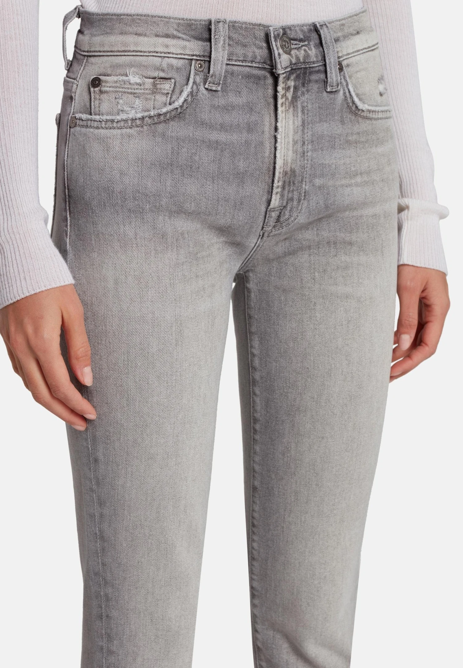 7 For All Mankind Roxanne Luxe Vintage ImprintJeans Skinny FitGrey Donna Jeans 7F121N0YU-C11 6 7 For All Mankind Roxanne Luxe Vintage ImprintJeans Skinny FitGrey Donna Jeans 7F121N0YU-C11 - immagine 4