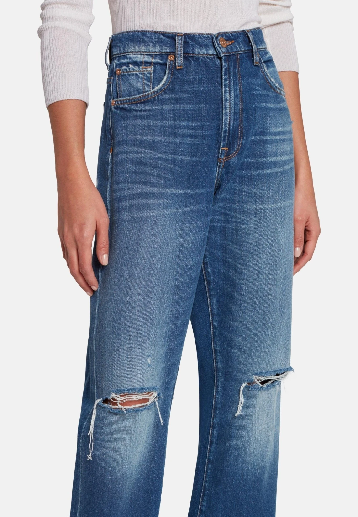 7 For All Mankind Tess Jeans A ZampaDark Blue Donna Jeans 7F121N110-K11 6 7 For All Mankind Tess Jeans A ZampaDark Blue Donna Jeans 7F121N110-K11 - immagine 4